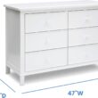 Delta Children Haven 6 Drawer Dresser with Interlocking Drawers - Greenguard Gold Certified, White