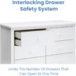 Delta Children Haven 6 Drawer Dresser with Interlocking Drawers - Greenguard Gold Certified, White