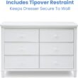 Delta Children Haven 6 Drawer Dresser with Interlocking Drawers - Greenguard Gold Certified, White