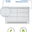 Delta Children Haven 6 Drawer Dresser with Interlocking Drawers - Greenguard Gold Certified, White