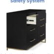 Delta Children Jade 6 Drawer Dresser with Interlock Drawer System, Black Ebony/Melted Bronze