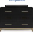 Delta Children Jade 6 Drawer Dresser with Interlock Drawer System, Black Ebony/Melted Bronze