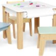 Delta Children - GapKids Table and 4 Chair Set with Paper Roll Holder - Greenguard Gold Certified, Pastel