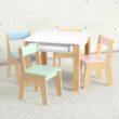 Delta Children - GapKids Table and 4 Chair Set with Paper Roll Holder - Greenguard Gold Certified, Pastel