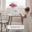 Delta Children Homestead Kids Table & 2 Chairs Set - Ideal for Arts & Crafts, Greenguard Gold Certified, Grey
