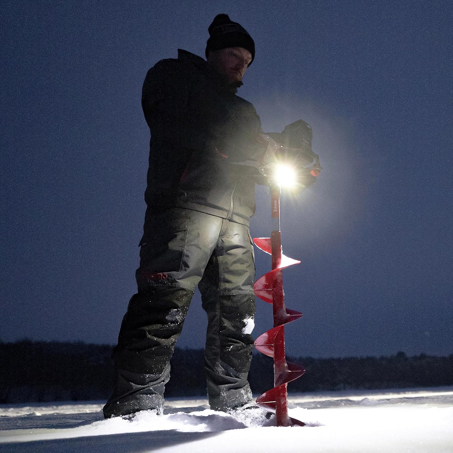 Eskimo E40 Electric Ice Fishing Auger, Full Power 40v Lithium-ion Battery, Lightweight Powerhead, Turbo Cutting System, Multi-Edge Blades, Red Eskimo E40 Electric Ice Fishing Auger, Full Power 40v Lithium-ion Battery, Lightweight Powerhead, Turbo Cutting System, Multi-Edge Blades, Red