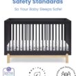 Delta Children Poppy 4-in-1 Convertible Crib, Greenguard Gold Certified, Midnight Grey/Natural