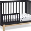 Delta Children Poppy 4-in-1 Convertible Crib, Greenguard Gold Certified, Midnight Grey/Natural