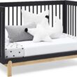 Delta Children Poppy 4-in-1 Convertible Crib, Greenguard Gold Certified, Midnight Grey/Natural