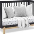 Delta Children Poppy 4-in-1 Convertible Crib, Greenguard Gold Certified, Midnight Grey/Natural