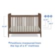 Delta Children Saint 4-in-1 Convertible Crib - Greenguard Gold Certified, Teak Brown