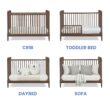 Delta Children Saint 4-in-1 Convertible Crib - Greenguard Gold Certified, Teak Brown