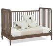 Delta Children Saint 4-in-1 Convertible Crib - Greenguard Gold Certified, Teak Brown