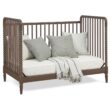 Delta Children Saint 4-in-1 Convertible Crib - Greenguard Gold Certified, Teak Brown