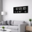14-Inch Digital Wall Clock with LED Display, Alarm, Temperature, Date