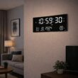 14-Inch Digital Wall Clock with LED Display, Alarm, Temperature, Date