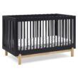 Delta Children Poppy 4-in-1 Convertible Crib, Greenguard Gold Certified, Midnight Grey/Natural