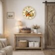 Vintage Provence Pattern Wooden Wall Clock, Silent Quartz Clock, 10–16 Inch