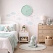 8-Inch Silent Wall Clock with 3D Numbers, Quartz Battery Operated, Pink