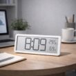 Digital Wall Clock with Temperature and Humidity Display, Hanging or Desktop Clock