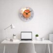 Tempered Glass Wall Clock with Flat Pattern, Silent Quartz Clock, 12–16 Inch
