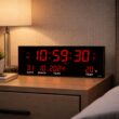 14-Inch Digital Wall Clock with LED Display, Alarm, Temperature, Date