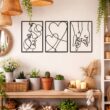 Minimalist Metal Line Wall Art Kiss Hands – Modern Abstract Wall Decor for Living Room Bedroom Home