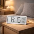 Digital Wall Clock with Temperature and Humidity Display, Hanging or Desktop Clock