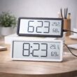 Digital Wall Clock with Temperature and Humidity Display, Hanging or Desktop Clock