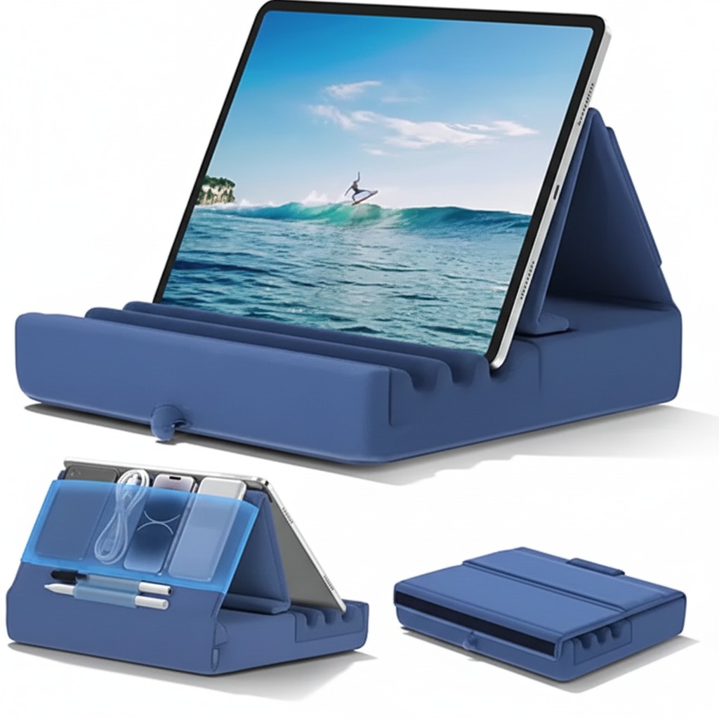 Foldable Tablet Pillow Stand for Lap, Bed, and Desk Foldable Tablet Pillow Stand for Lap, Bed, and Desk