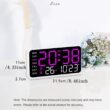 LED Digital Wall Clock with Temperature, Date and Week Display, Adjustable Brightness