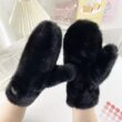 Women’s Winter Plush Gloves, Windproof Full Finger Warm Gloves