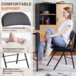 Leather Padded Folding Chairs, Set of 2, Metal Frame Foldable Chairs for Home and Office