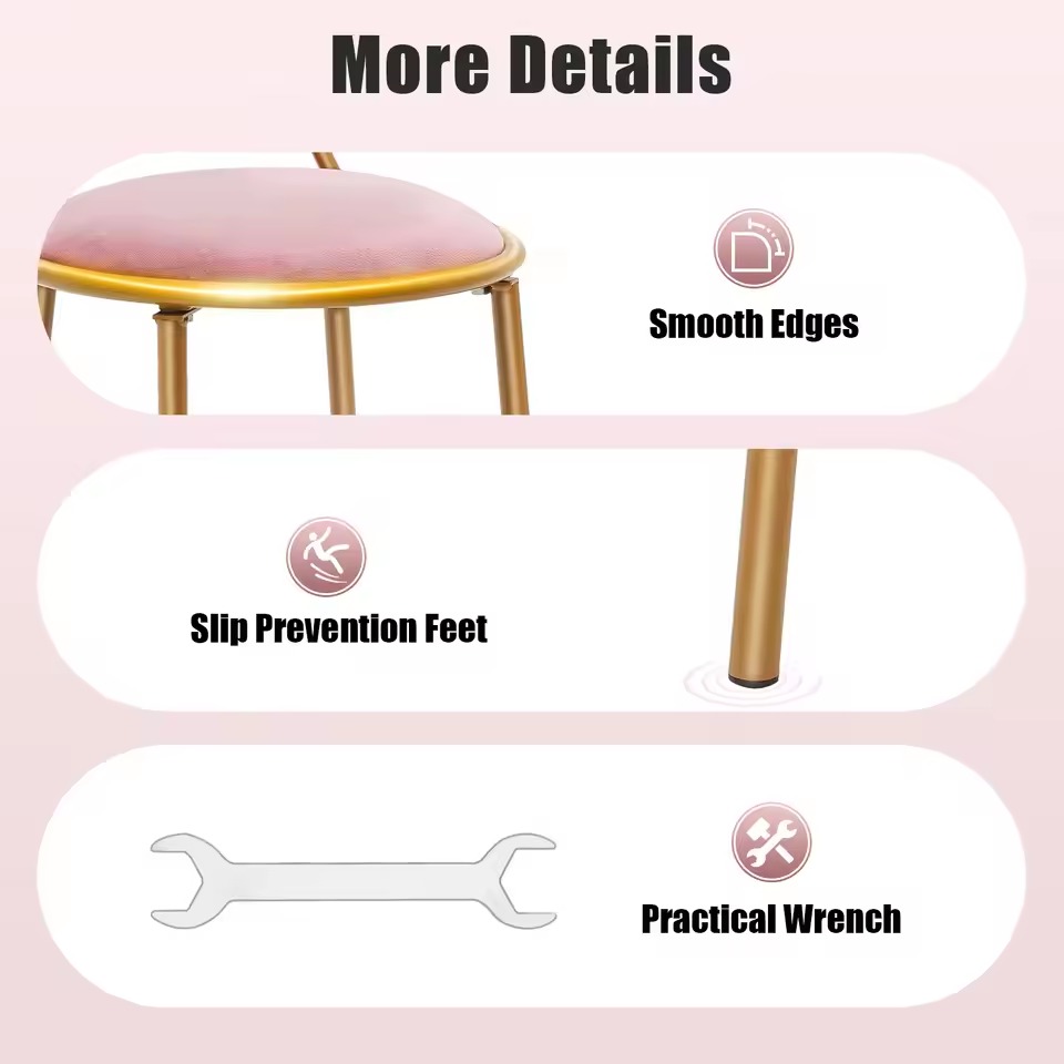 Pink Butterfly Backrest Chair, Metal Dining and Vanity Chair for Home Pink Butterfly Backrest Chair, Metal Dining and Vanity Chair for Home - Image 5