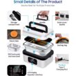 Rechargeable Heated Lunch Box, 1L Portable Food Warmer with Insulated Carrying Bag