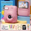 Kids Instant Print Digital Camera, 3.0" Mini Camera with 1080P Video Recording