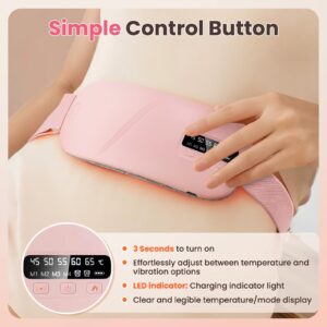 Electric Heating & Vibration Waist Massage Belt with 5 Modes, Rechargeable Warm Therapy Belt