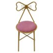 Pink Butterfly Backrest Chair, Metal Dining and Vanity Chair for Home Pink Butterfly Backrest Chair, Metal Dining and Vanity Chair for Home
