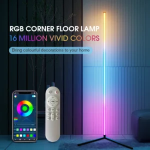 RGB LED Floor Lamp with Music Sync, Smart Corner Floor Light