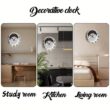 Moon Phase Wooden Wall Clock, Silent Round Hanging Clock