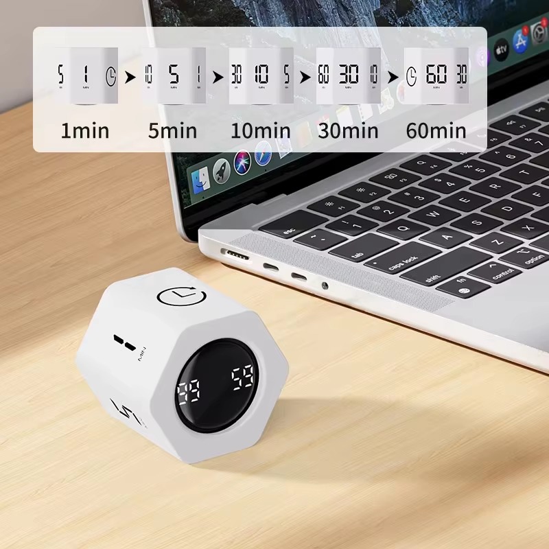 Productivity Cube Timer with Gravity Sensor, LED Display, Preset Countdown Timer Productivity Cube Timer with Gravity Sensor, LED Display, Preset Countdown Timer - Image 5