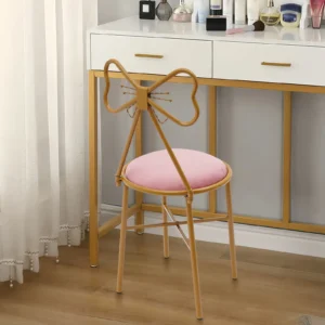 Pink Butterfly Backrest Chair, Metal Dining and Vanity Chair for Home Pink Butterfly Backrest Chair, Metal Dining and Vanity Chair for Home