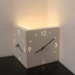 Double-Sided Corner Wall Clock with Luminous Display, Silent Movement
