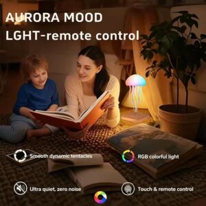 LED Jellyfish Lamp with 9 Tentacles, Color Gradient Light, Remote Control
