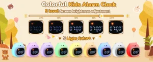 Kids Puppy Alarm Clock with Touch Night Light, Sleep Training Clock
