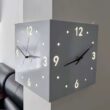 Double-Sided Corner Wall Clock with Luminous Display, Silent Movement