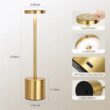USB Rechargeable Touch Table Lamp with Stepless Dimming, 3 Color Bedside Lamp