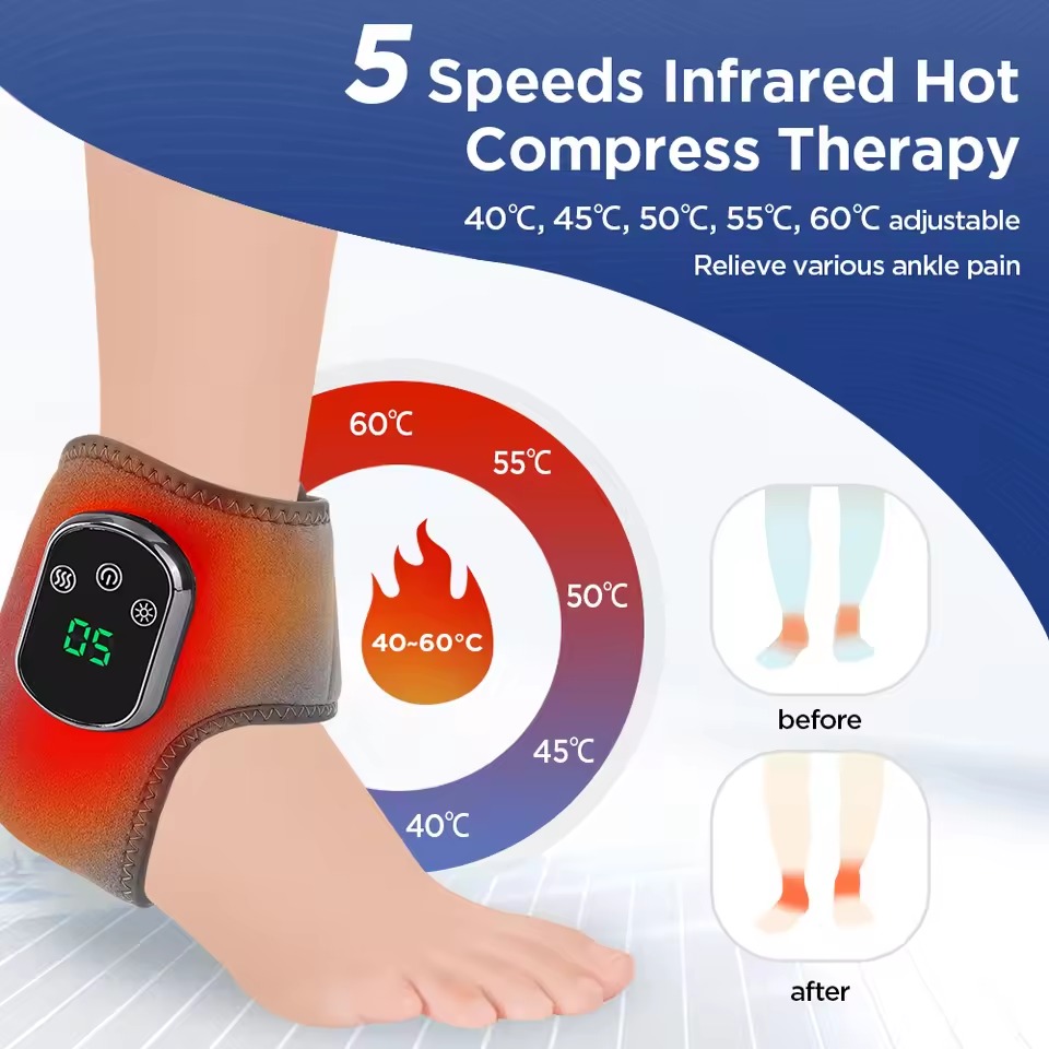 Electric Foot & Ankle Heating Massager with Vibration, Breathable Hot Compress Wrap Electric Foot & Ankle Heating Massager with Vibration, Breathable Hot Compress Wrap - Image 2