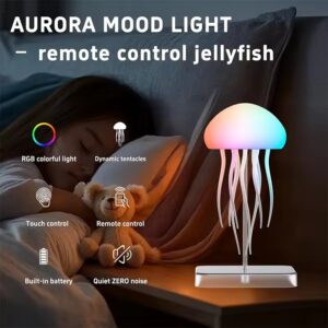 LED Jellyfish Lamp with 9 Tentacles, Color Gradient Light, Remote Control
