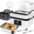 Rechargeable Heated Lunch Box, 1L Portable Food Warmer with Insulated Carrying Bag